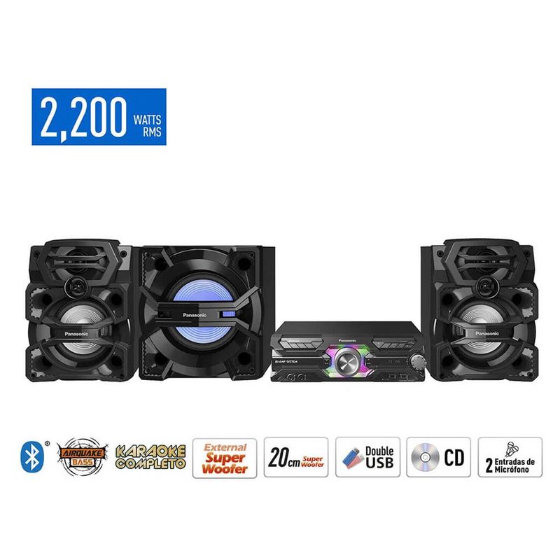 PANASONIC - Minicomponente Panasonic con Bluetooth 2200W AKX930