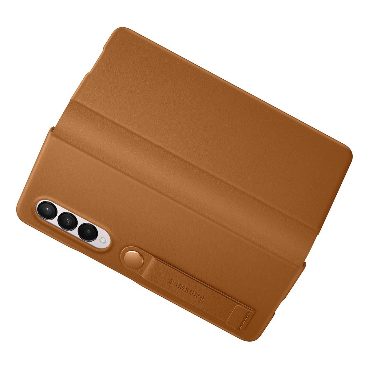 SAMSUNG - Funda Flip Cover de Cuero Samsung Galaxy Z Fold 3 Original (Mostaza)