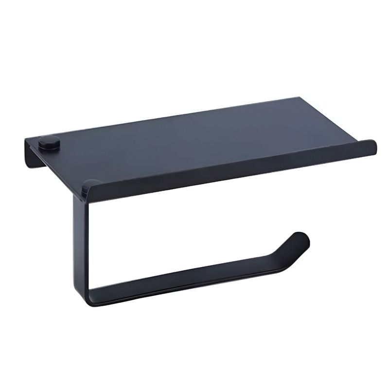 GREEN HOUSE - Portapapel higienico Negro con soporte multiuso sus 304