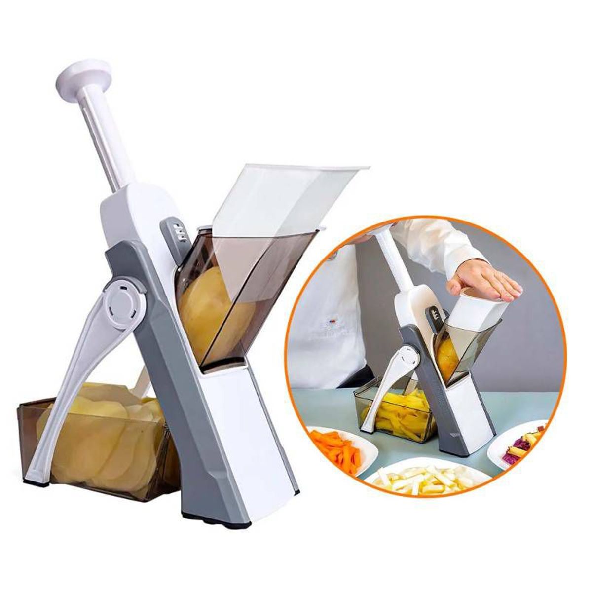 GENERICO - Cortador Vegetales Frutas Multifuncional Acero Inoxidable