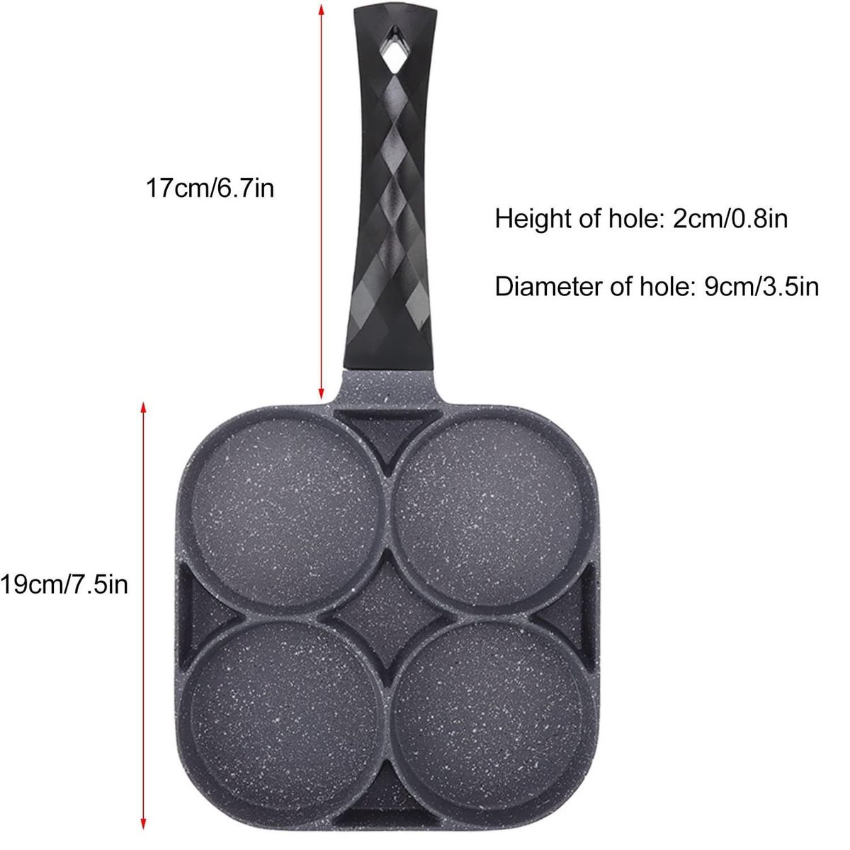 OEM - Sartén Antiadherente para Huevos de 4 Tazas