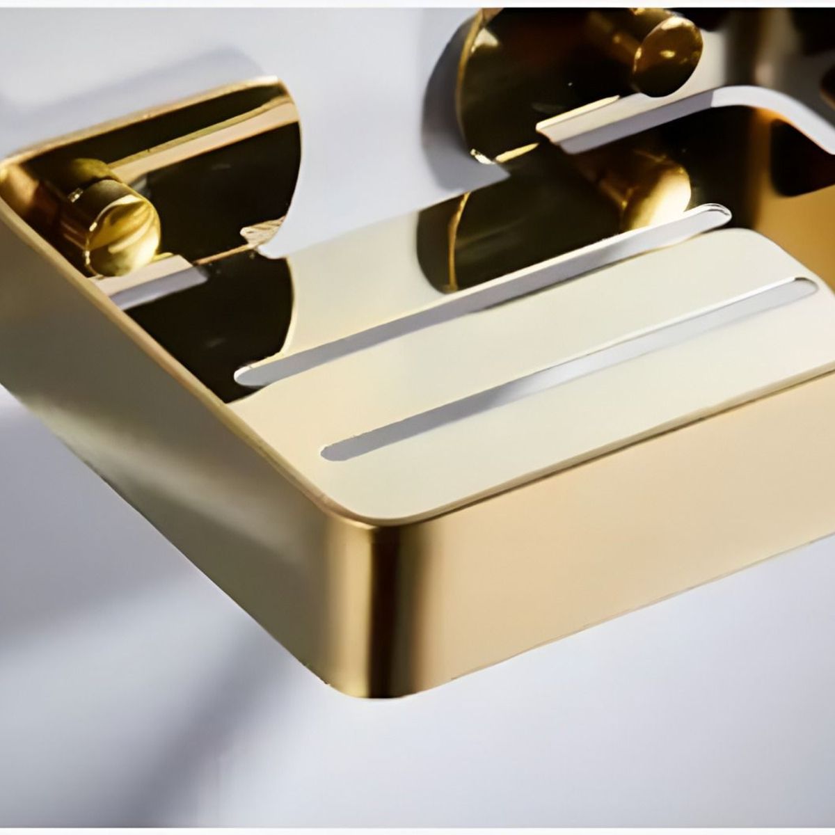 GREEN HOUSE - Jabonera rectangular de acero inoxidable 304 dorado brillante