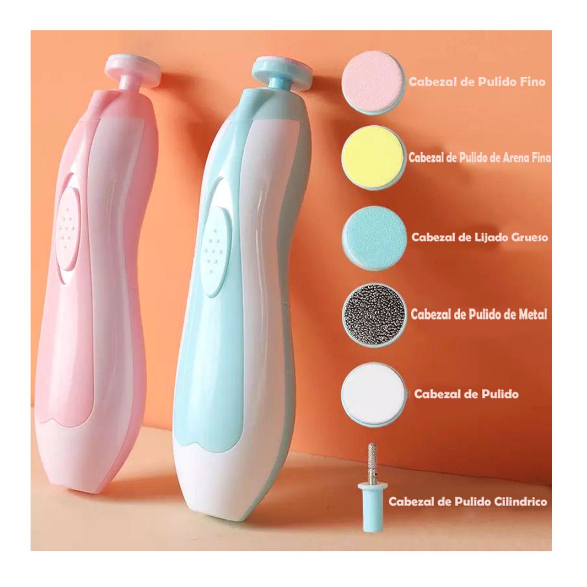 PENTHA - Lima Eléctrica para Uñas de Bebé Color Celeste