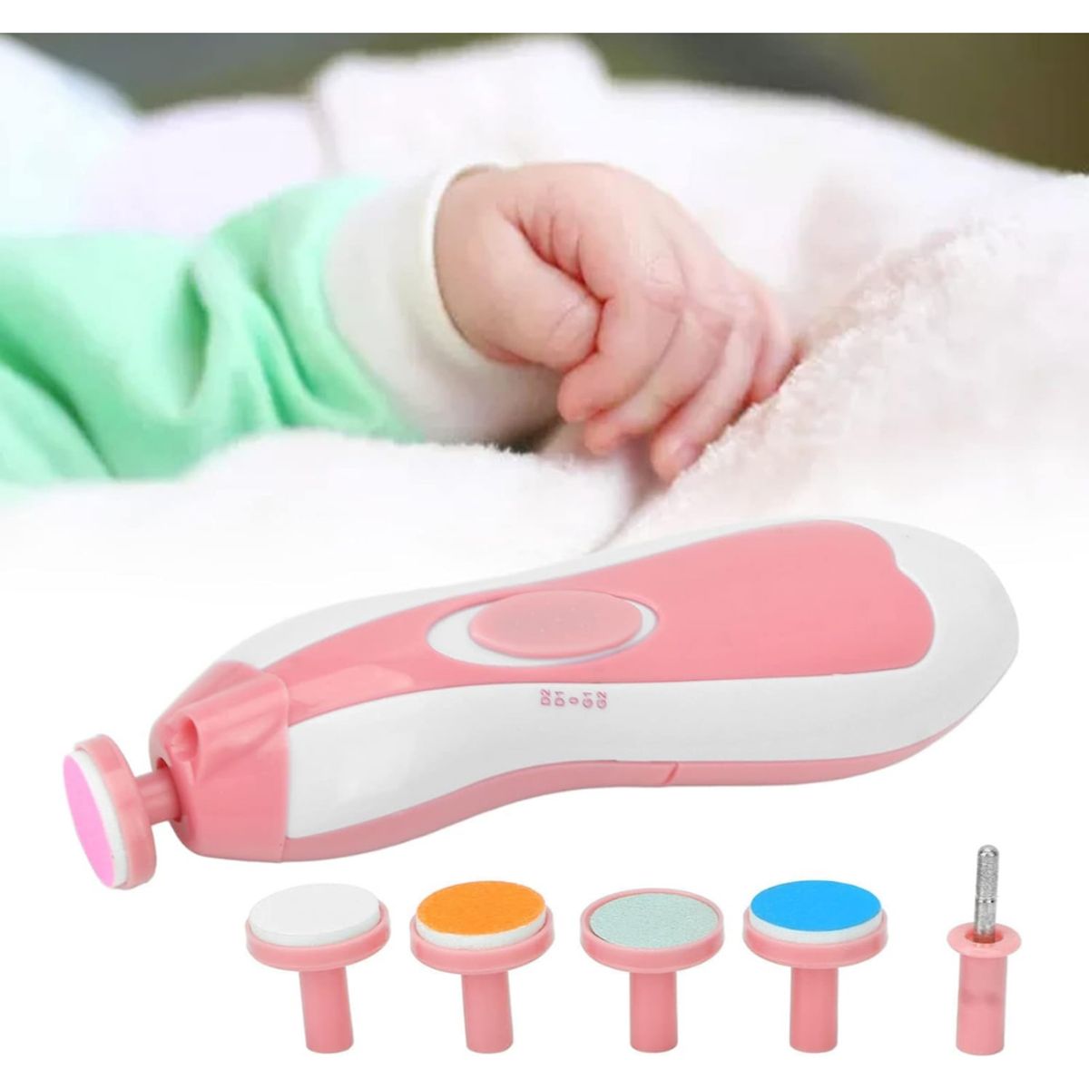 PENTHA - Lima Eléctrica para Uñas de Bebé Color Rosado