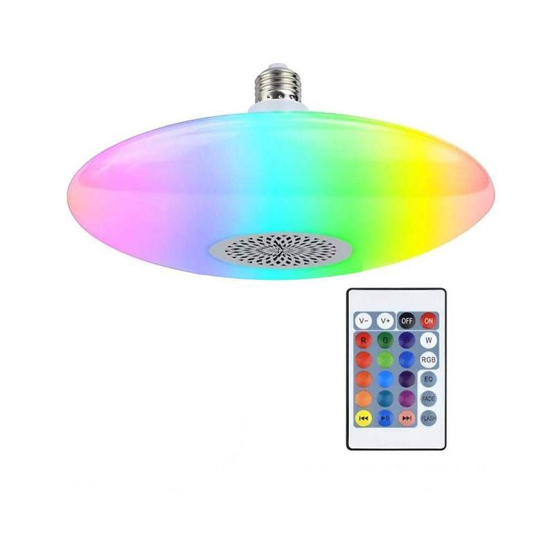 GENERICO - Parlante Foco Led RGB Bluetooth Control Remoto