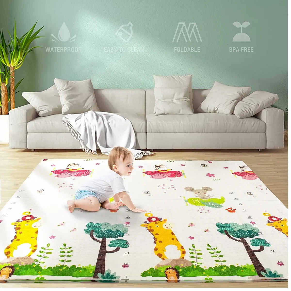 GENERICO - Alfombra de Juego para Bebé Plegable Portátil Reversible