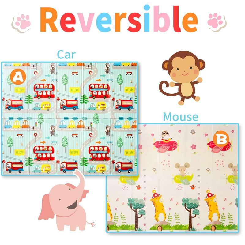 GENERICO - Alfombra de Juego para Bebé Plegable Portátil Reversible