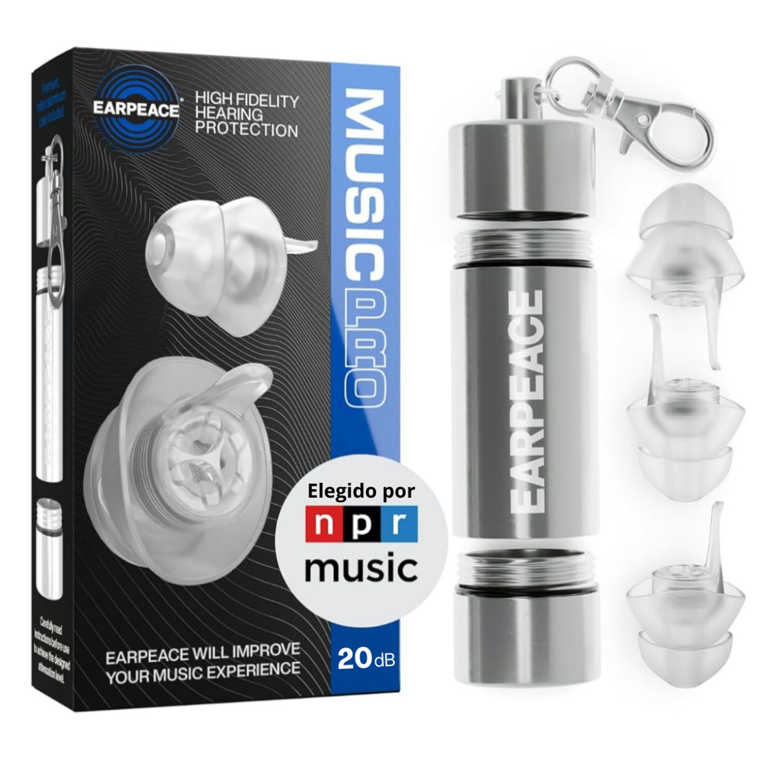 Tapones Para Oídos Reutilizables – Reducción De Ruido Hasta 45 DB | Para Festivales, Dormir, Conciertos O Trabajar, Incluye 3 Tamaños De Punta