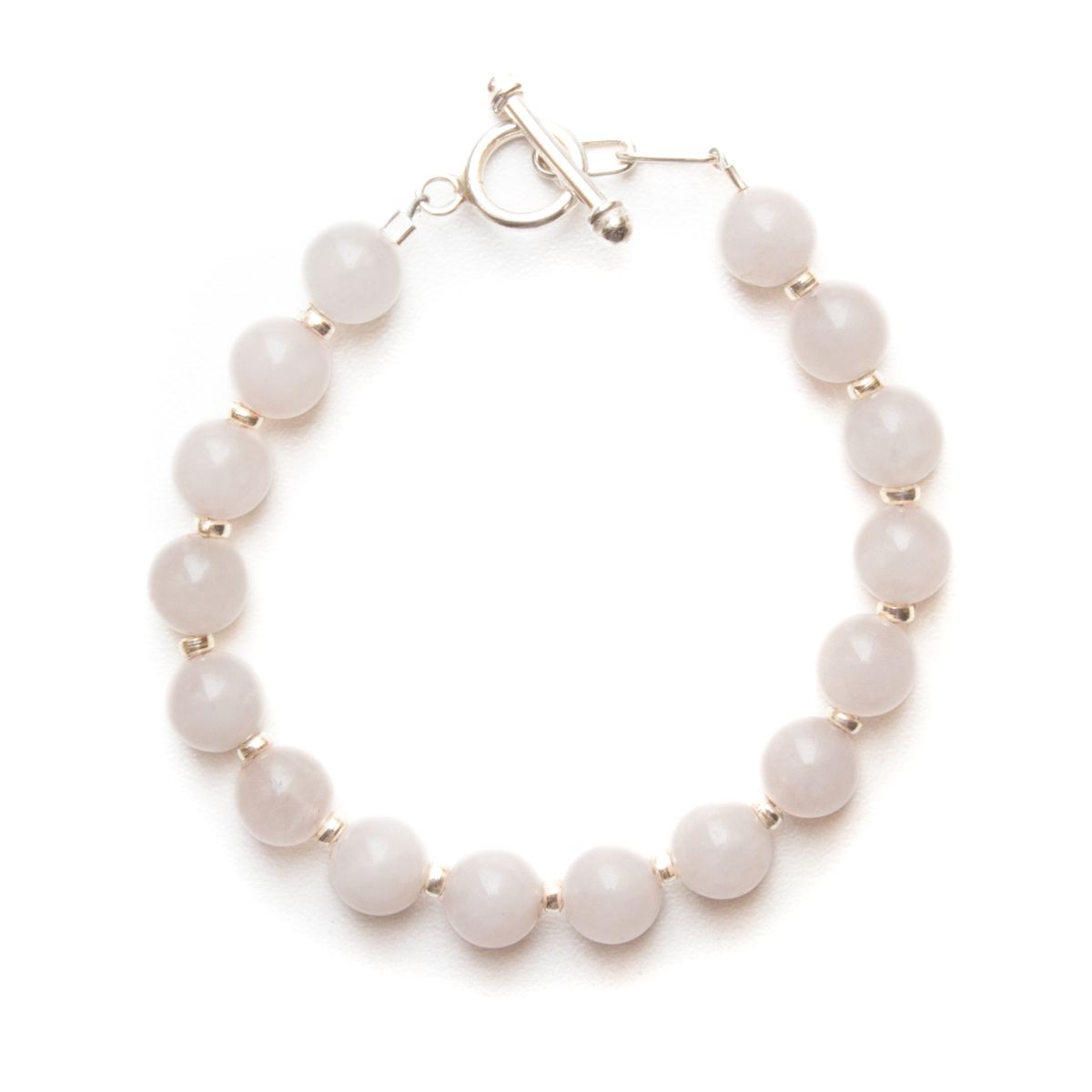 GENERICO - Pulsera Cuarzo Rosa con Plata 1Ley