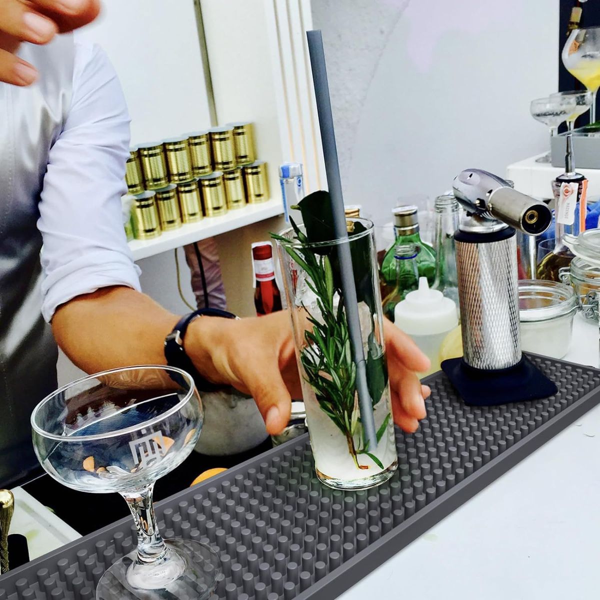 GENERICO - Bar mat tapete alfombra para cocteleria modelo largo de PVC