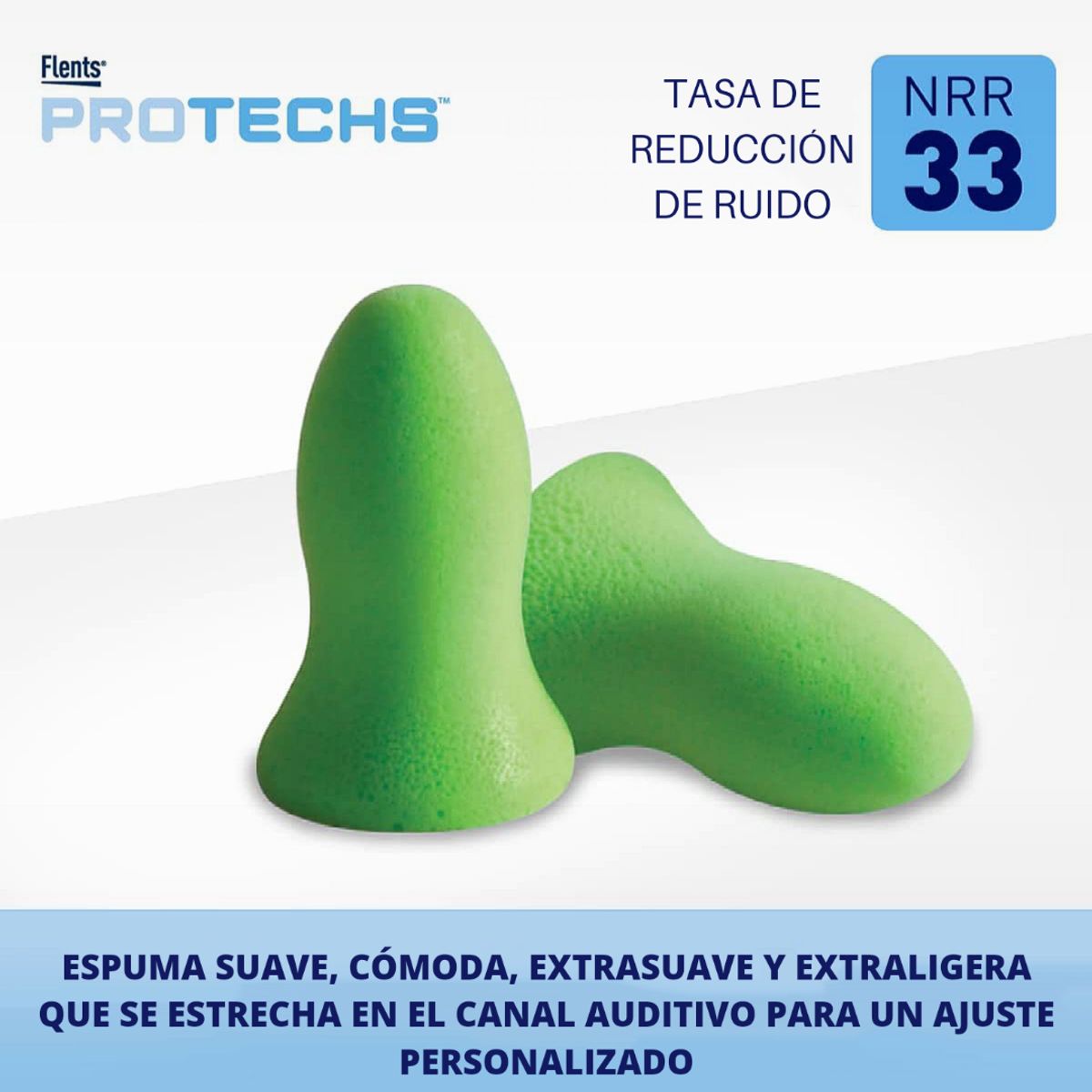 PROTECH - Tapón de Oído Para Dormir - Viajar - Estudiar 20ud - PROTECHS Made In Usa