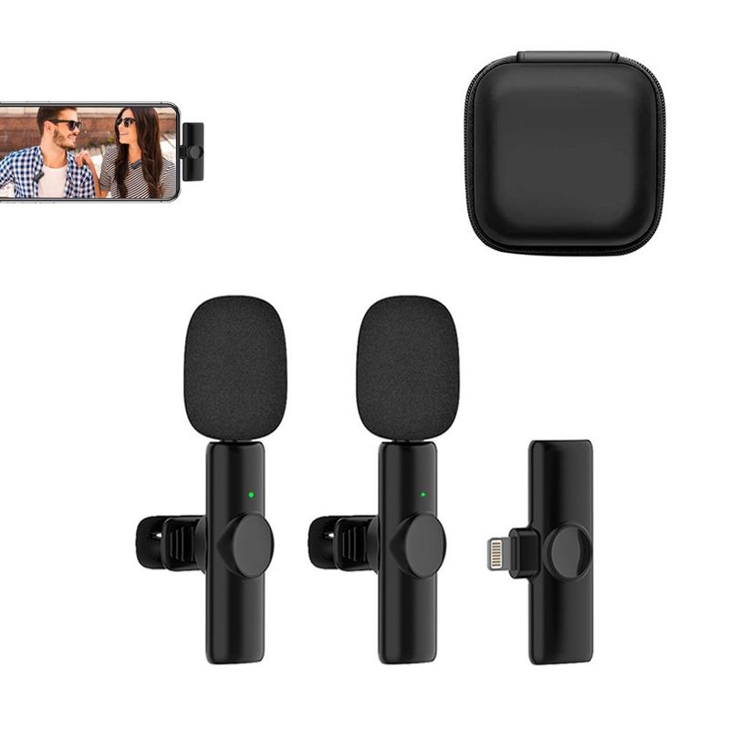 OEM - Micrófonos Inalámbricos Solaperos Dual K11 iPhone  /  iPad con estuche