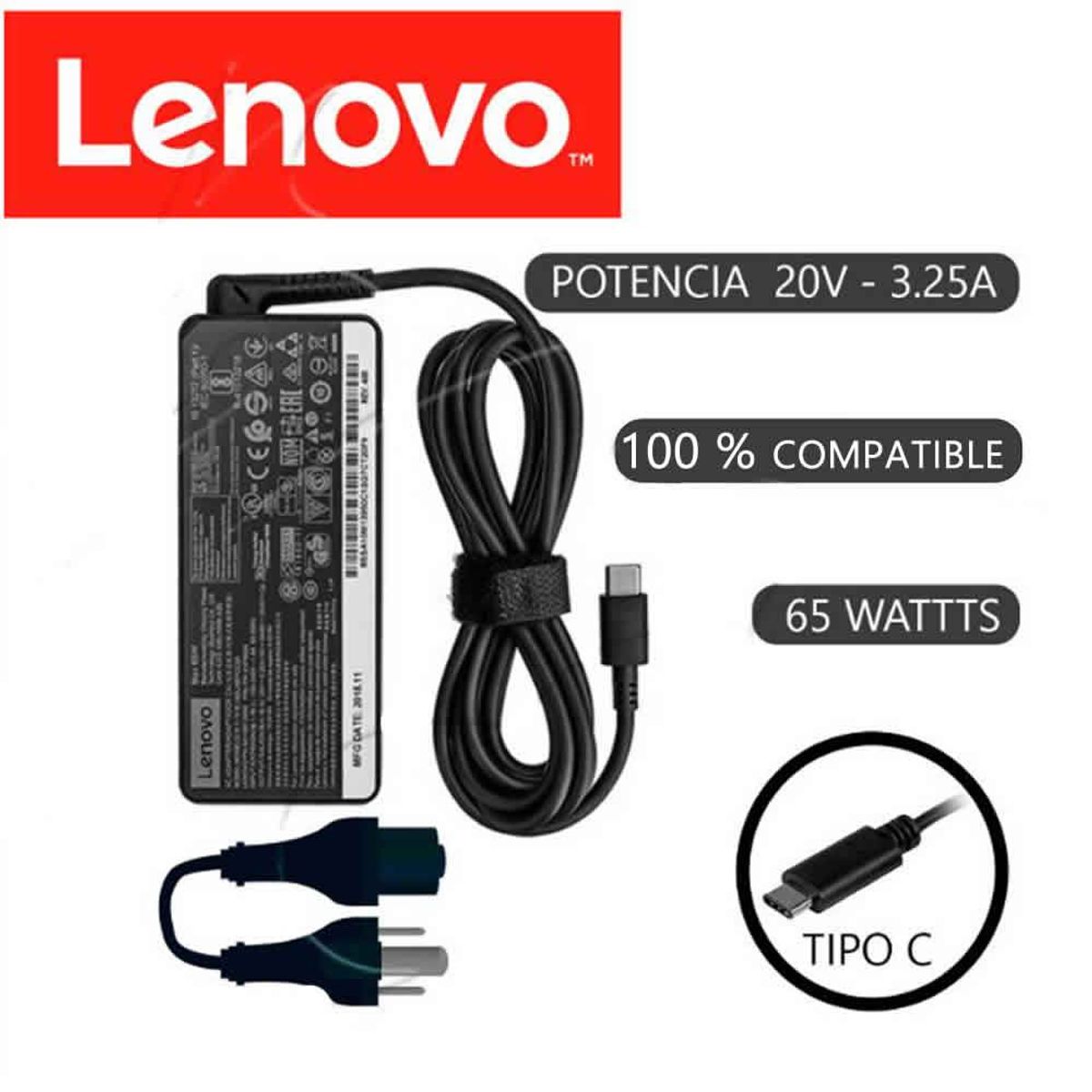 GENERICO - CARGADOR COMPATIBLE LENOVO TIPO C 20V 325A 65w