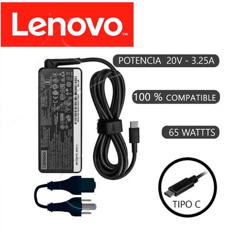 GENERICO - CARGADOR COMPATIBLE LENOVO TIPO C 20V 325A 65w
