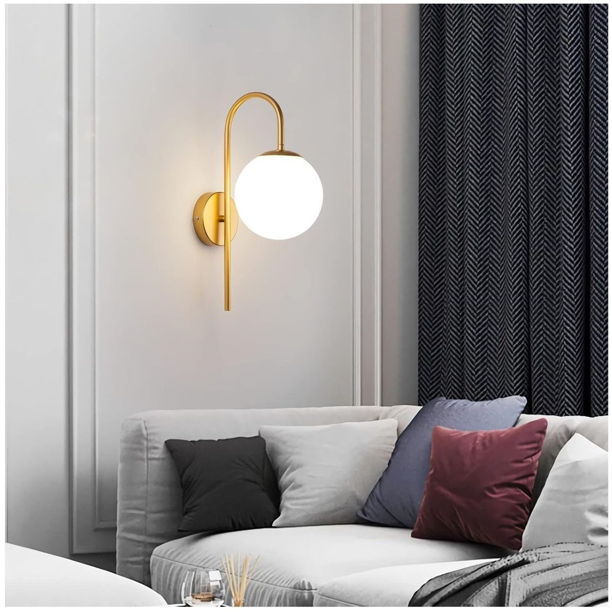 GENERICO - Lámpara de pared modelo bola de cristal