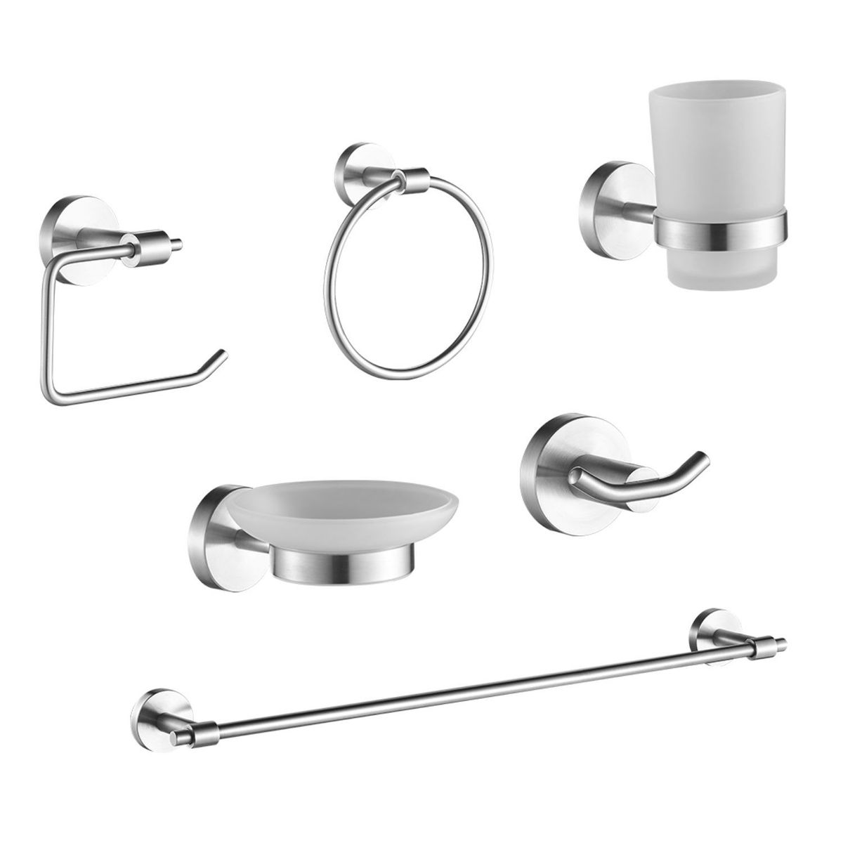 GENERICO - Baño Kit 6 Piezas Plateado 72200