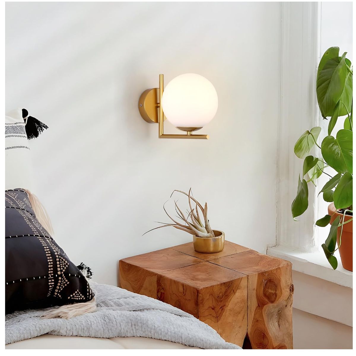 GENERICO - Lámpara de pared base recta dorado