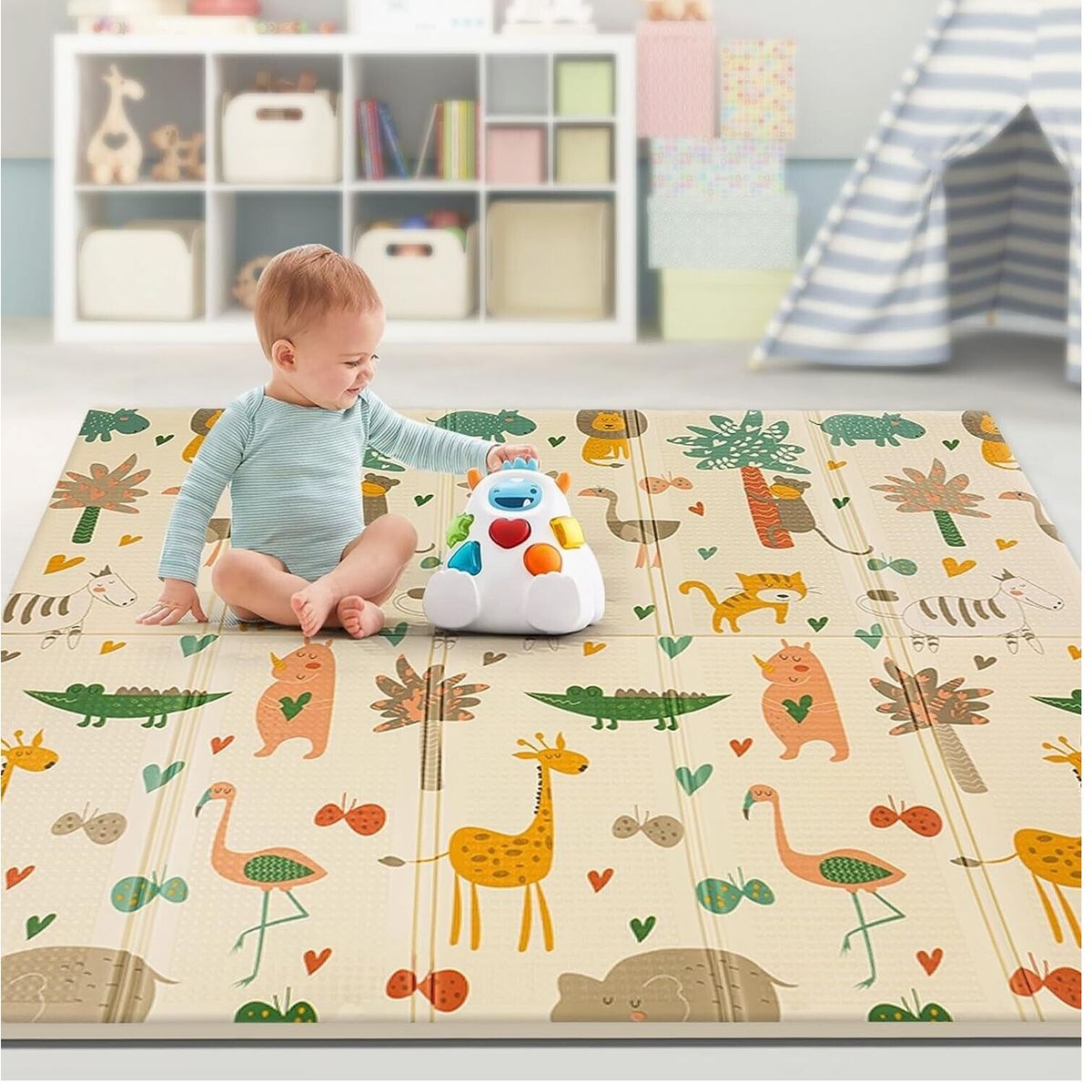 GENERICO - Alfombra de Juego para Bebé Plegable Portátil Reversible