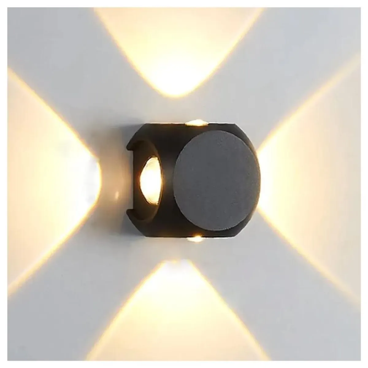 GENERICO - Lampara de pared Aplique LED 4 W Negro Luz Cálida