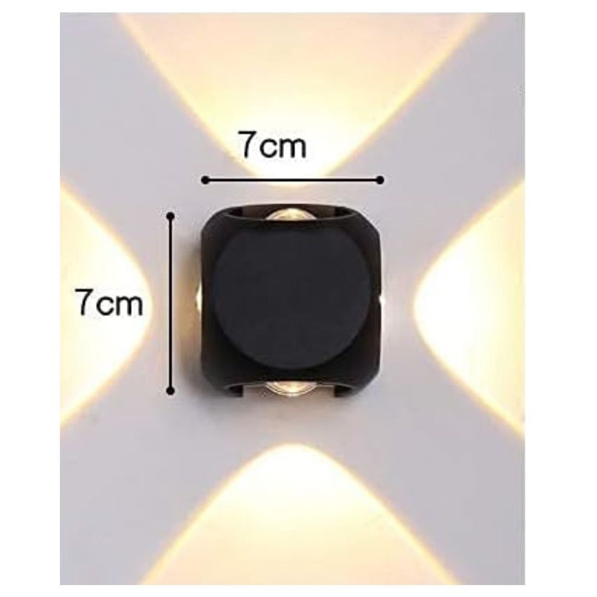 GENERICO - Lampara de pared Aplique LED 4 W Negro Luz Cálida