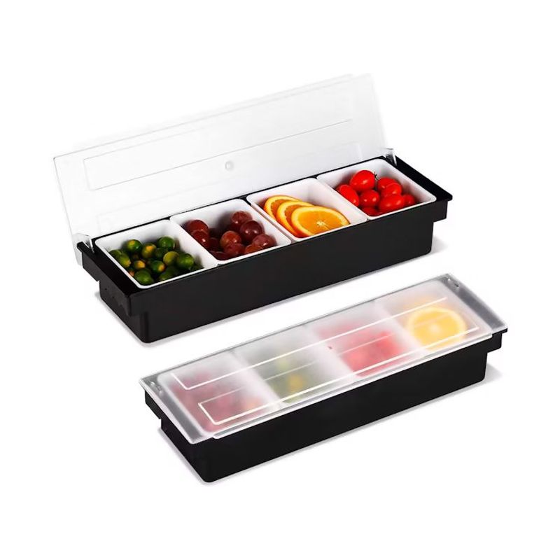 GENERICO - Condimentero organizador de bar cocteleria de 4 divisiones