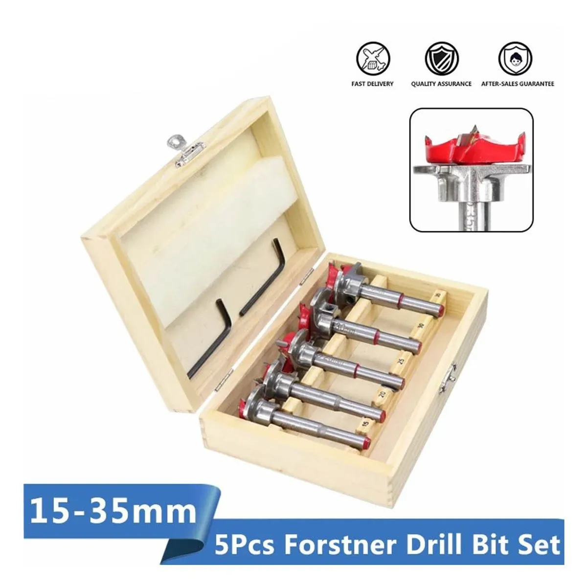 GENERICO - BROCAS FORSTNER set 5 pz con TOPES