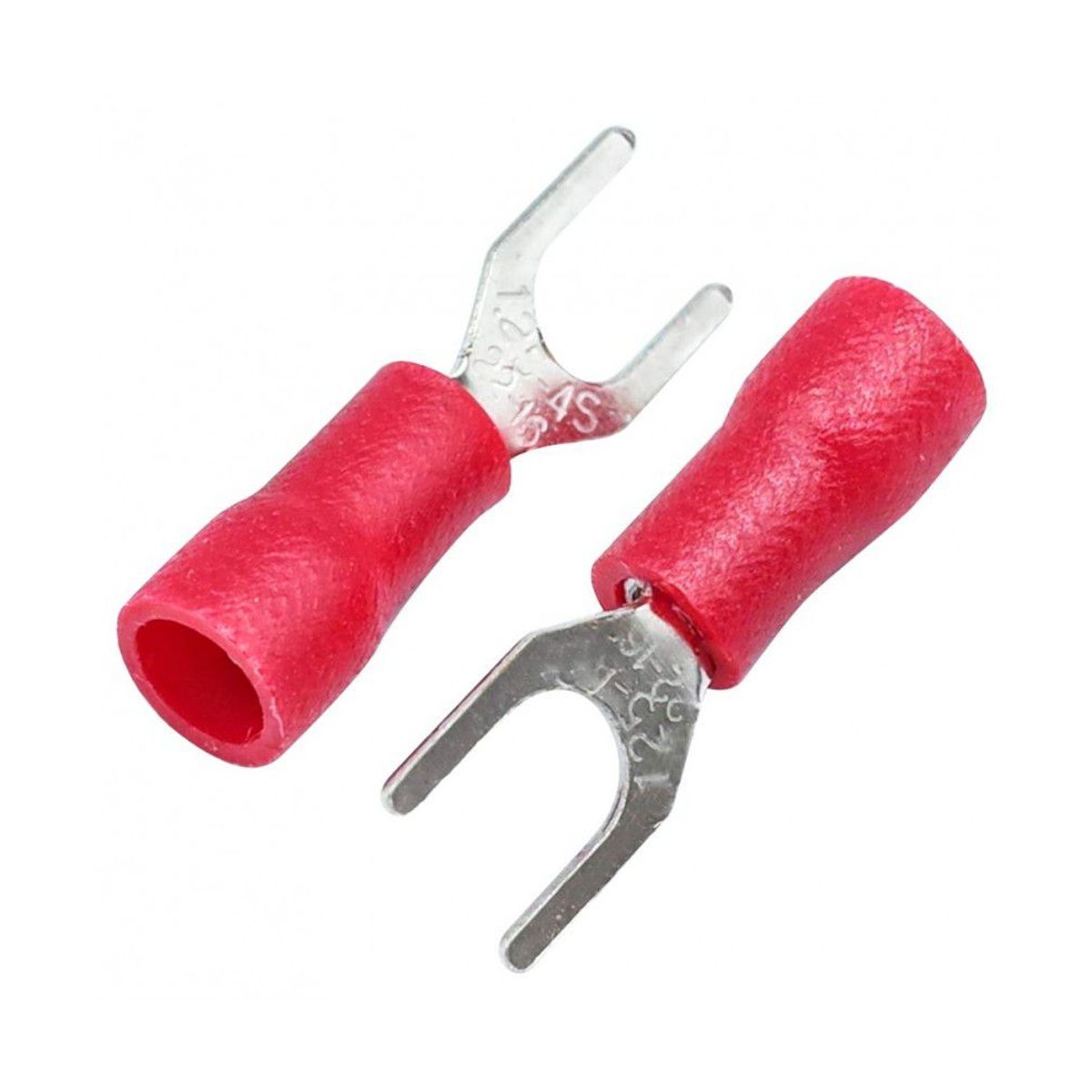GENERICO - Terminal Aislado   1/4" Tipo Uña Rojo (Cable 22-16 awg) 20 UND