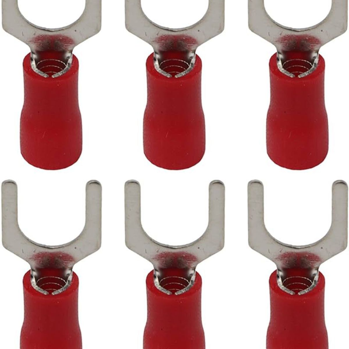 GENERICO - Terminal Aislado   1/4" Tipo Uña Rojo (Cable 22-16 awg) 20 UND