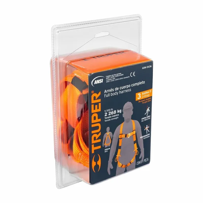 TRUPER - Arnes Cuerpo Completo 3 Anillos Posicionamiento 14439 Truper