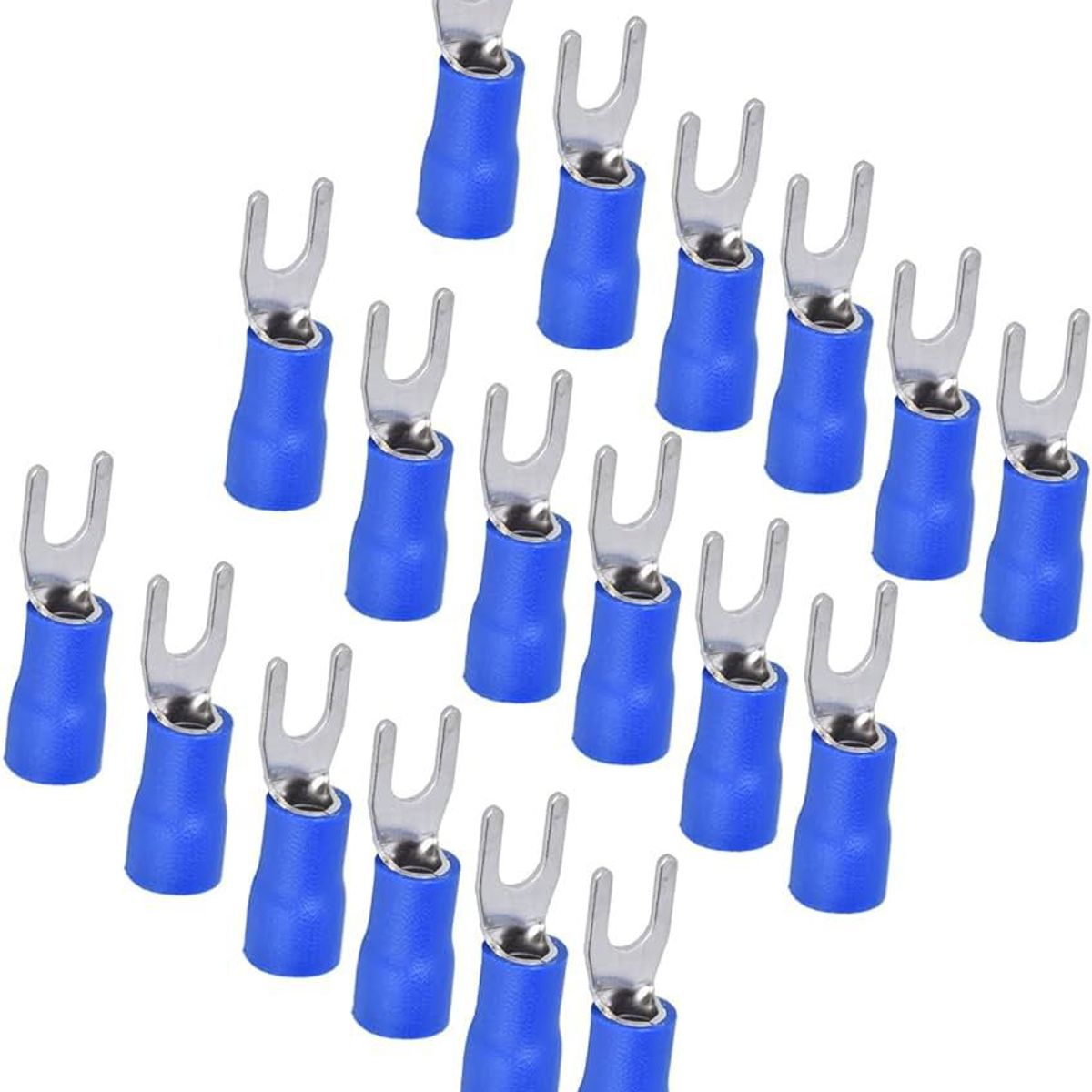 GENERICO - Terminal Aislado 3/16" Tipo Uña Azul (Cable 16-14 awg) X 20 UND