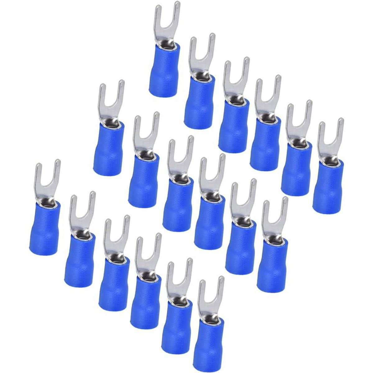 GENERICO - Terminal Aislado 3/16" Tipo Uña Azul (Cable 16-14 awg) X 20 UND