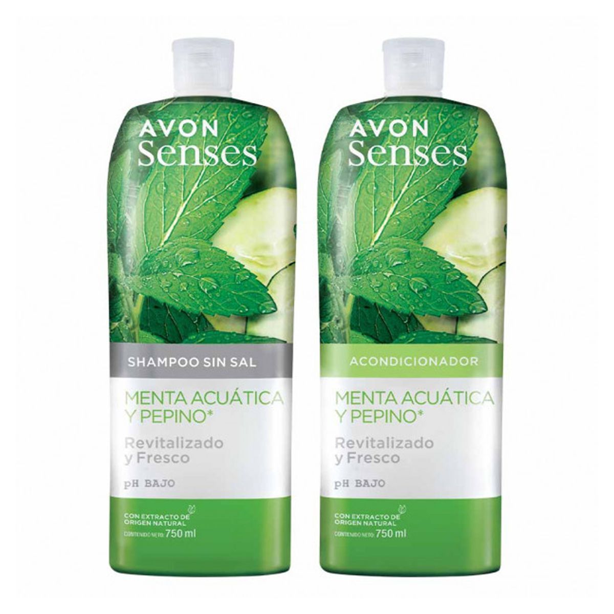 AVON - Shampoo y Acondicionador Menta y Pepino Avon Senses