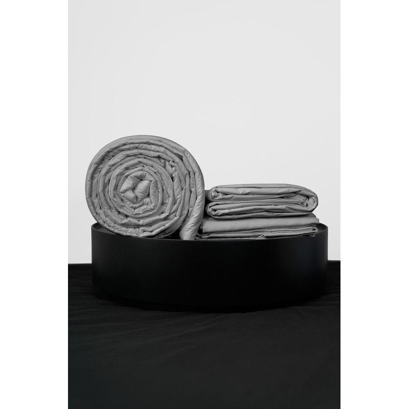 COBITEX HOME - Sábanas + Plumón Hipoalergénico + Funda Plumón King Plomo 100% Algodón