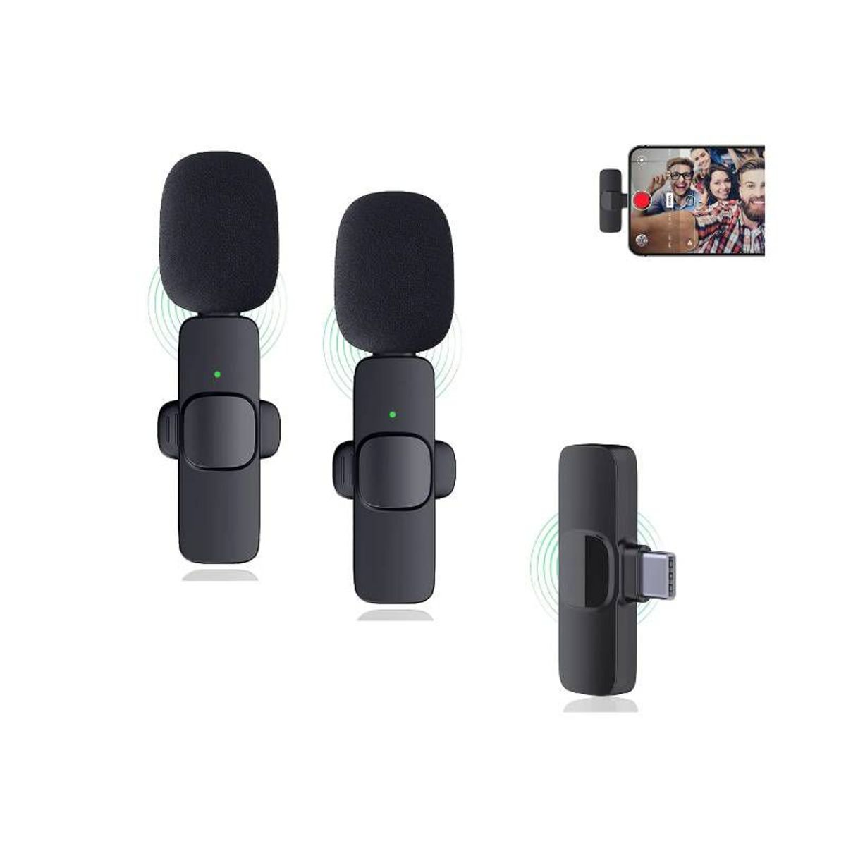 GENERICO - Microfono Inalambrico X2 - Tipo C - Iphone Para Celular- para tiktok