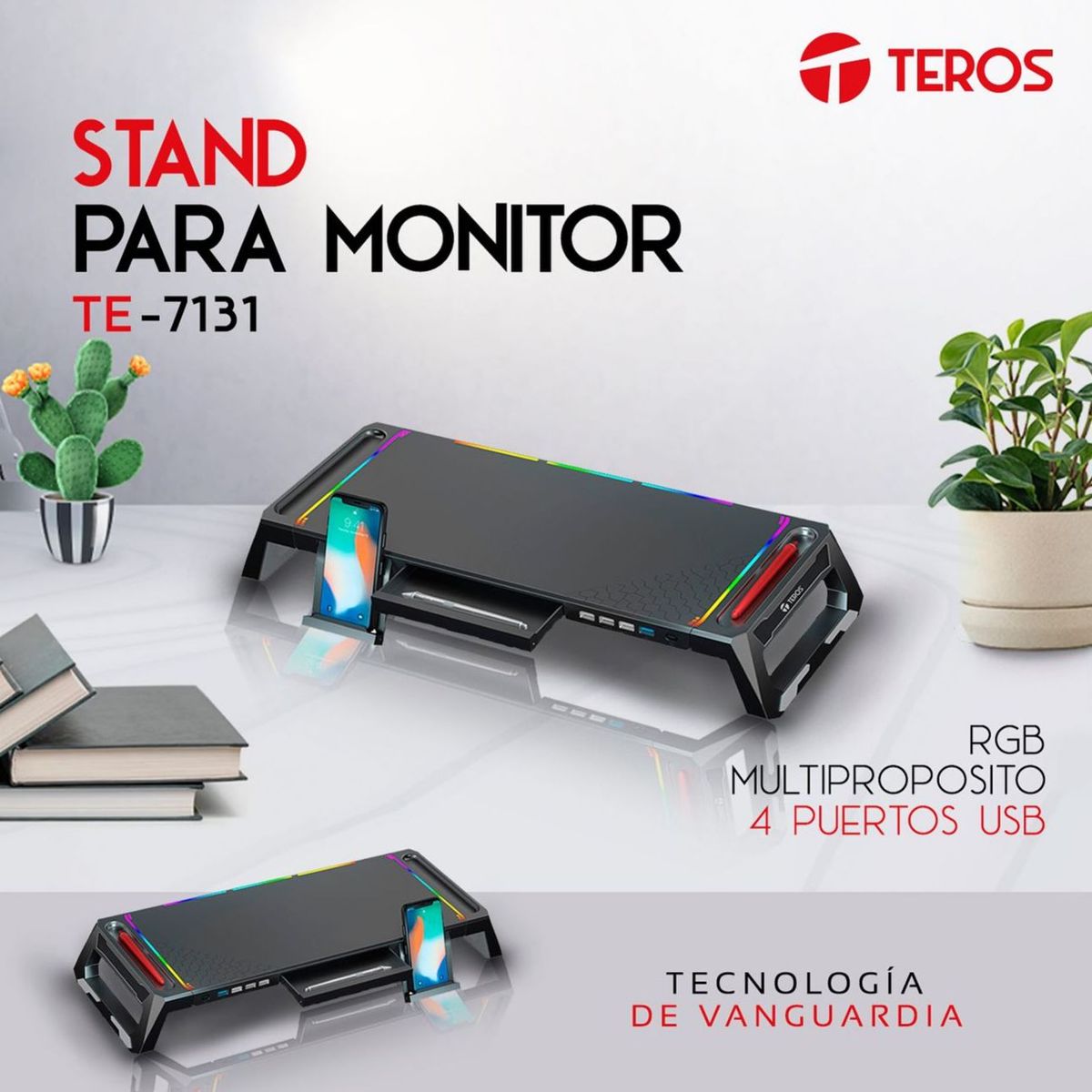 TEROS - Soporte Base Para Monitor Teros Rgb Multiproposito