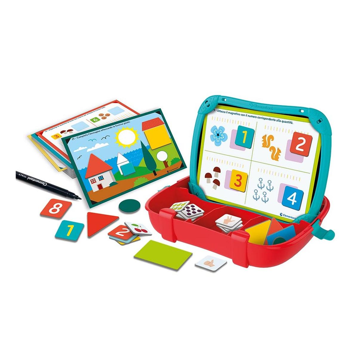 CLEMENTONI - Clementoni Juego Educativo Maletín Magnético Números y Formas