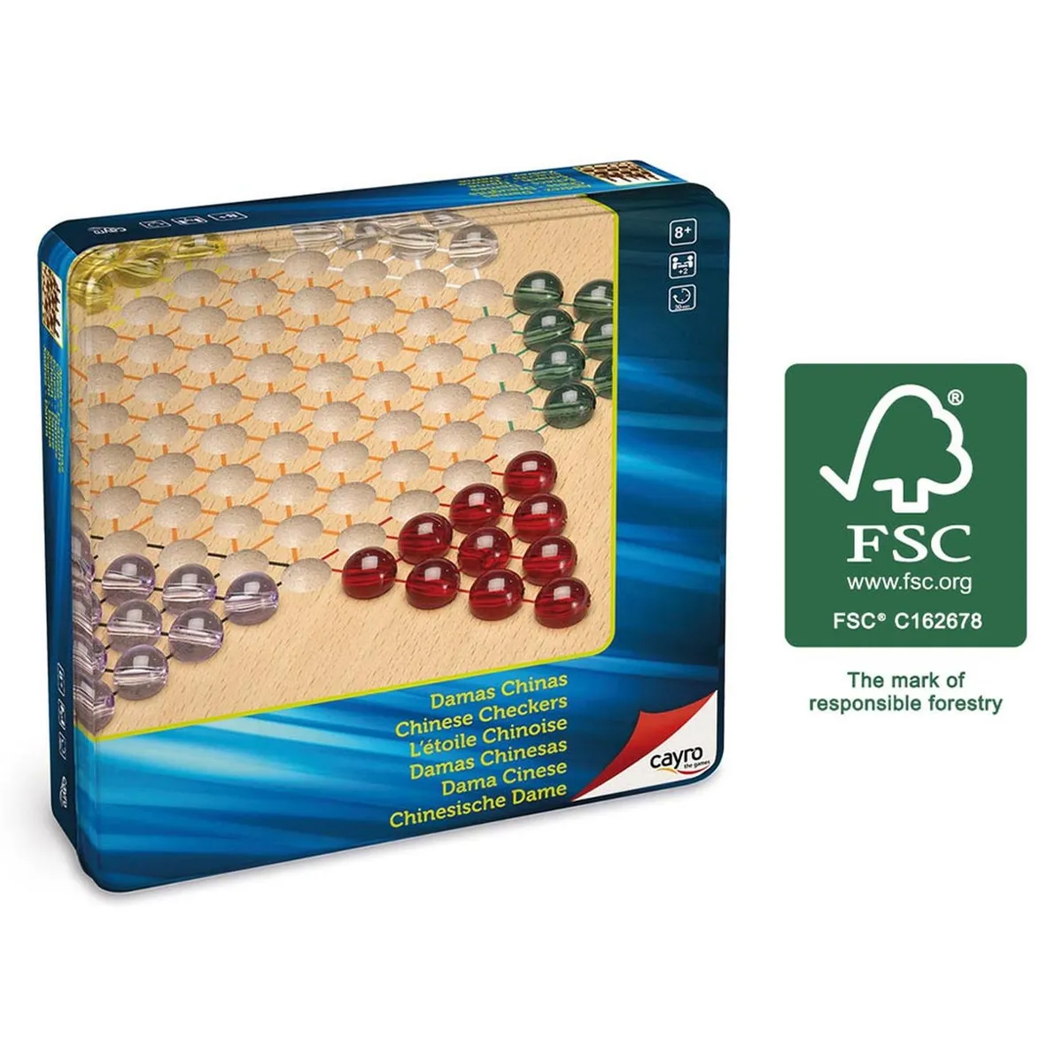 CAYRO - Cayro Damas Chinas de Madera FSC en caja de Metal