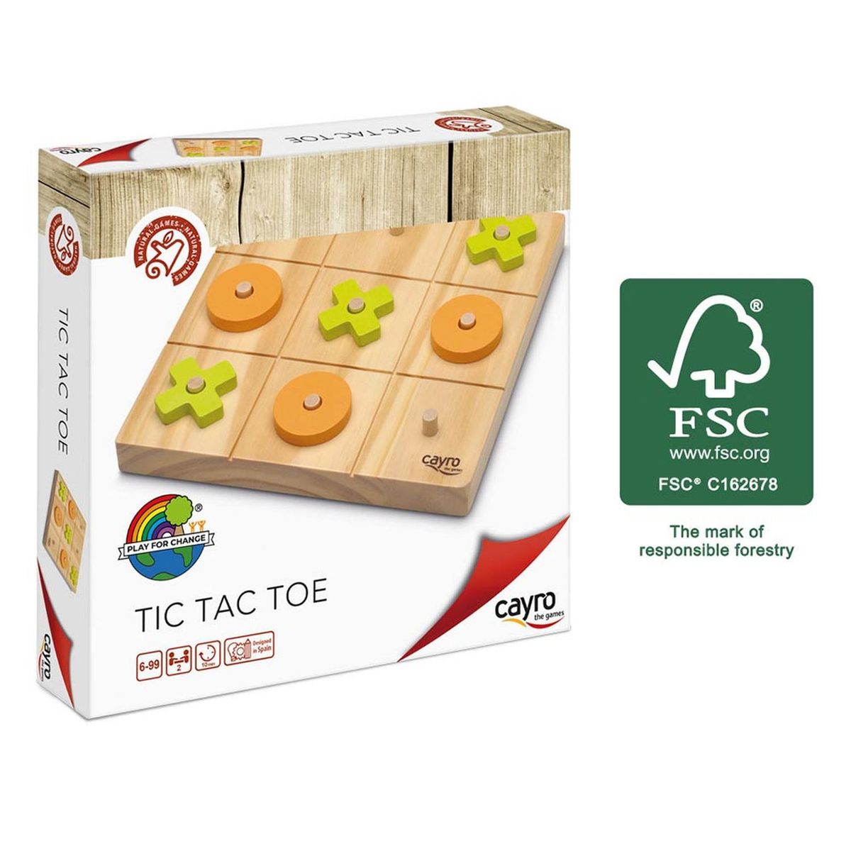 CAYRO - Cayro Juego de Mesa Tic-Tac-Toe de Madera FSC