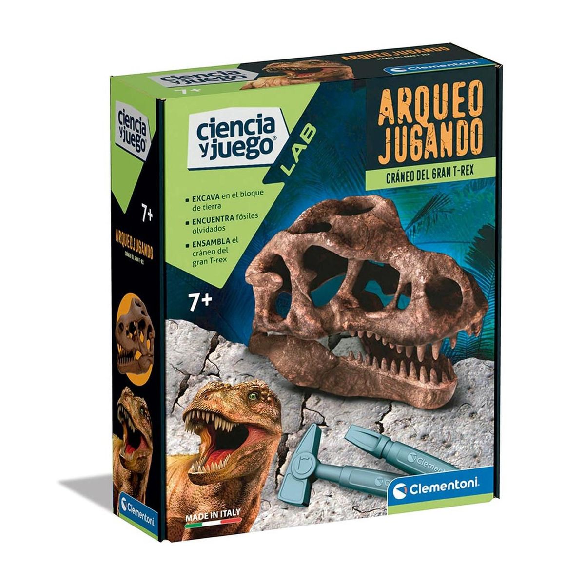 CLEMENTONI - Clementoni Ciencia y Juego Lab - Arqueojugando - Cráneo del Gran T-REX