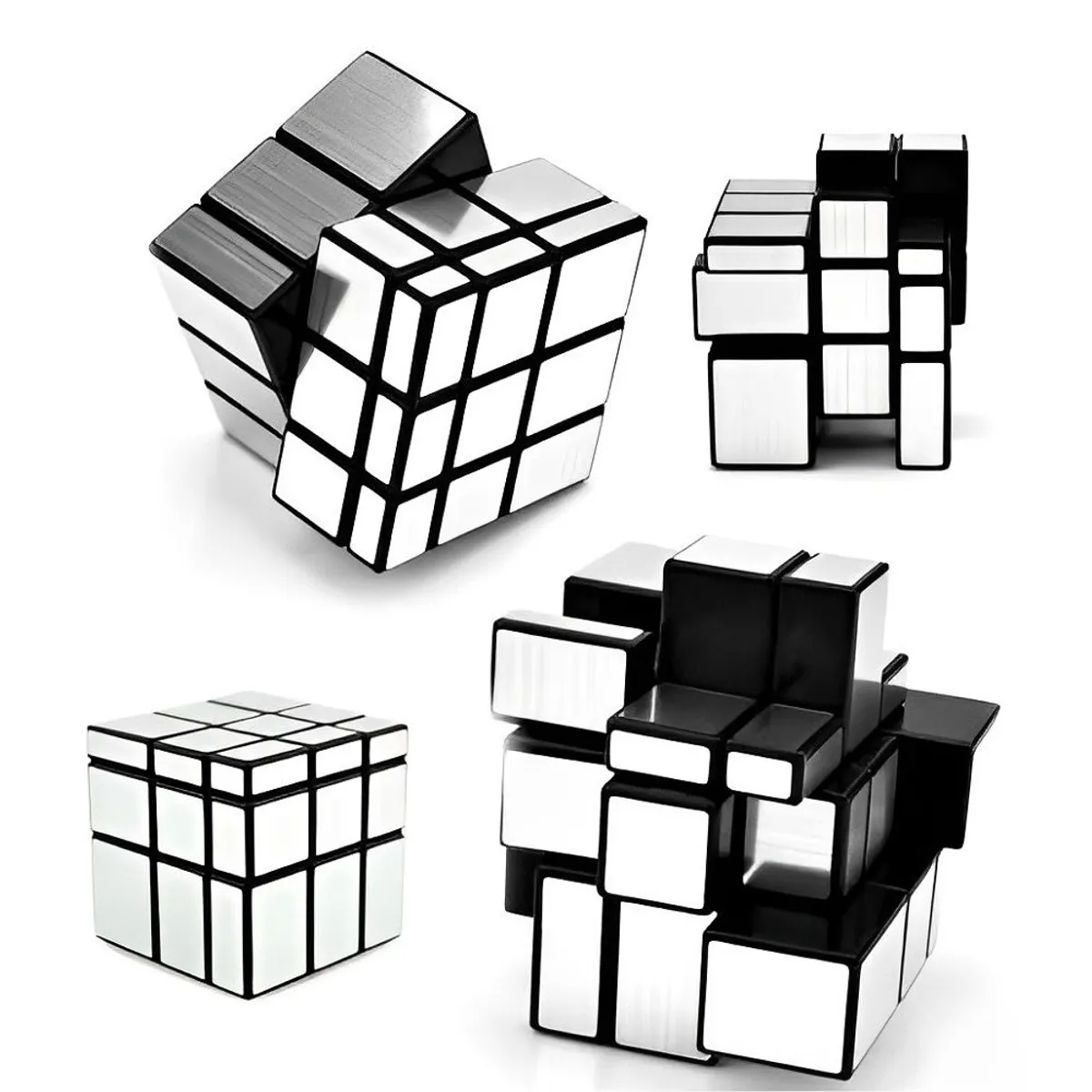 MOYU - Cubo Rubik Profesional Mirror o Modelo Espejo 3x3 Plateado