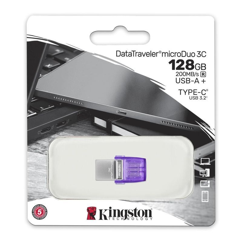 KINGSTON - Memoria USB Duo Kingston 128GB USB 3.2