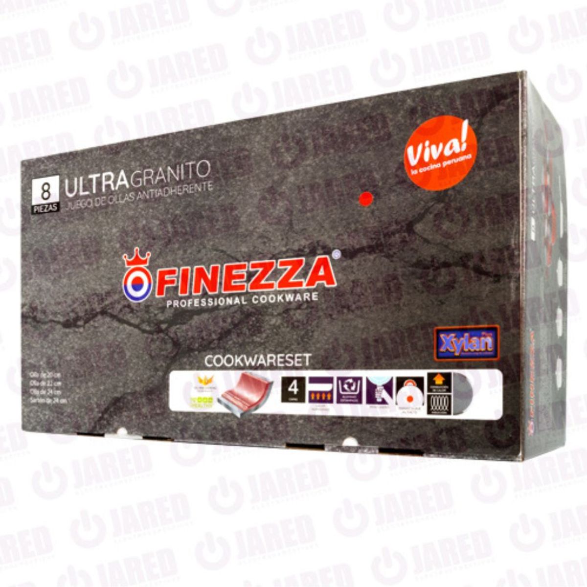 GENERICO - OLLAS ANTIADHERENTE FINEZZA FZ-X1708M ULTRAGRANITO 8 PIEZAS
