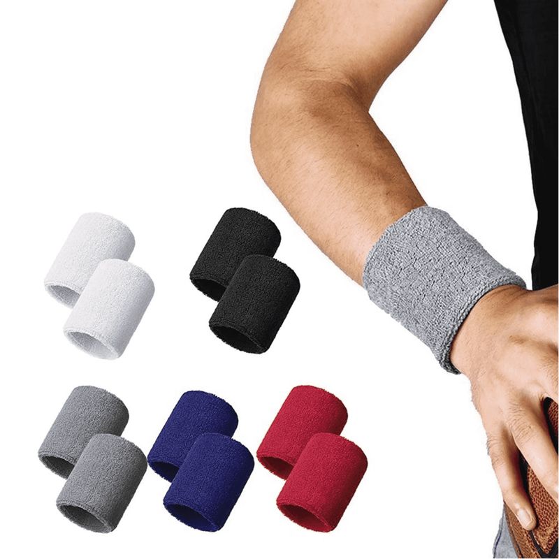 ALPHA GYM - Muñequeras deportivas absorbentes Negro