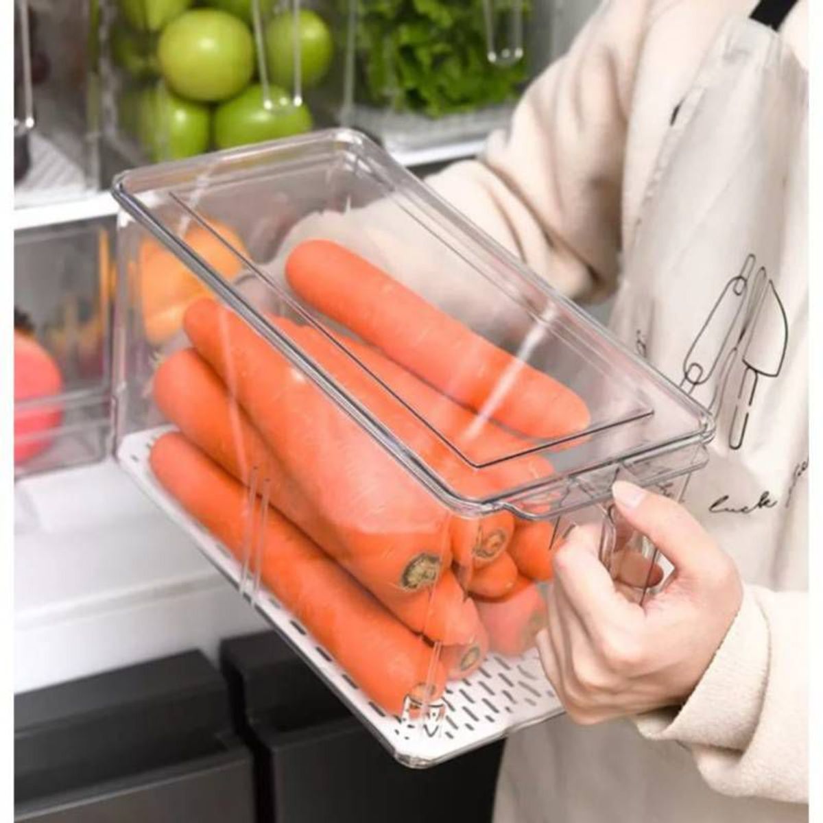 GENERICO - aper organizador de refrigerador con asa y divisiones