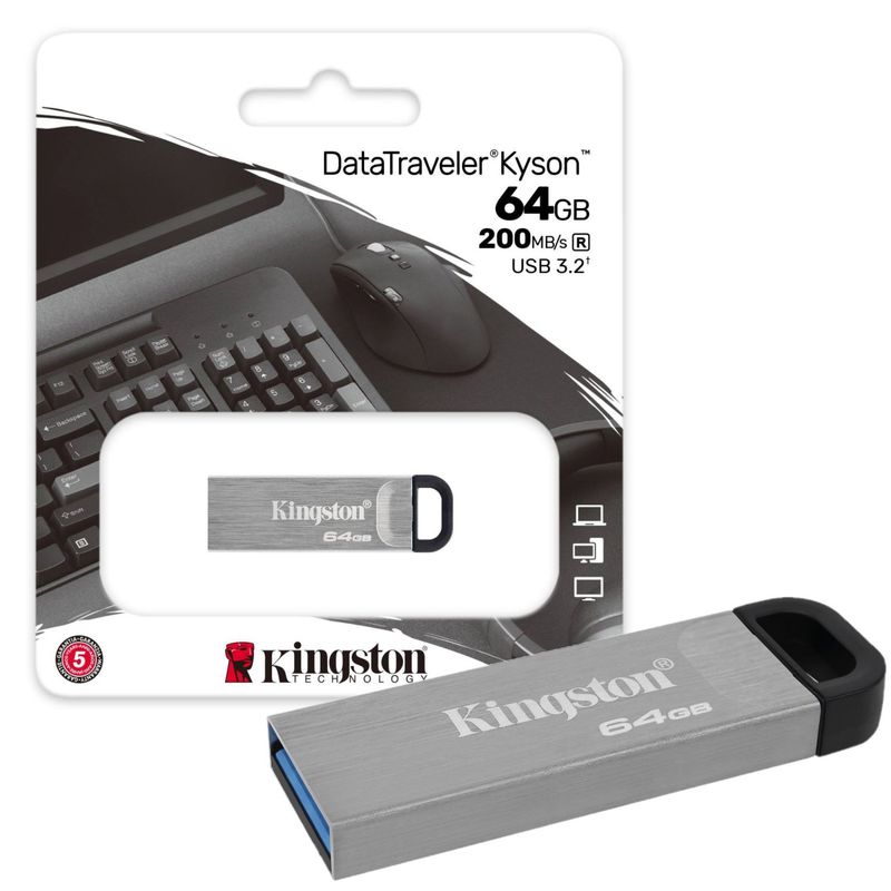 KINGSTON - Memoria USB 64GB Kingston Kyson Metal