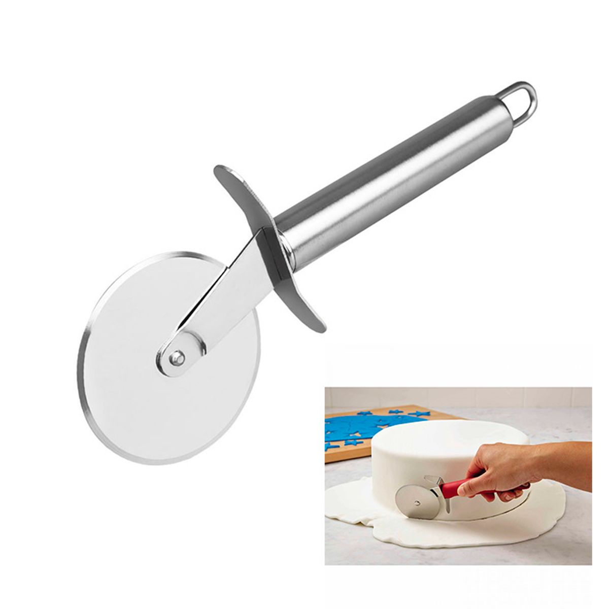 GENERICO - Cortador de Pizza Mango Acero