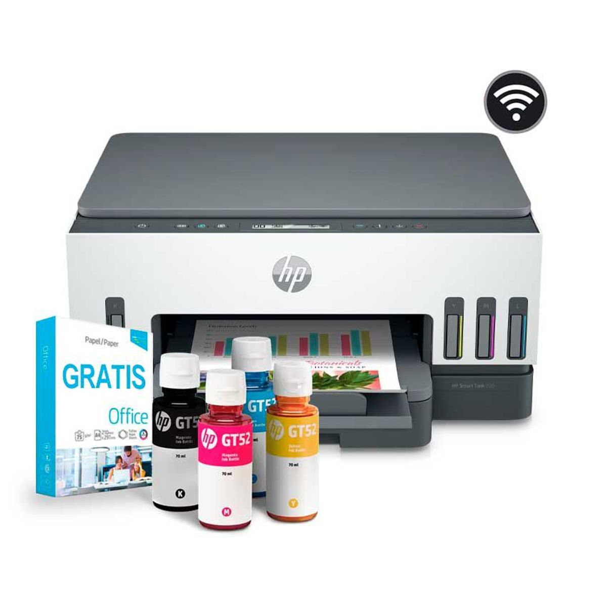 HP - Impresora HP Smart Tank 720 Multifuncional Dúplex USB 2.0 A Color