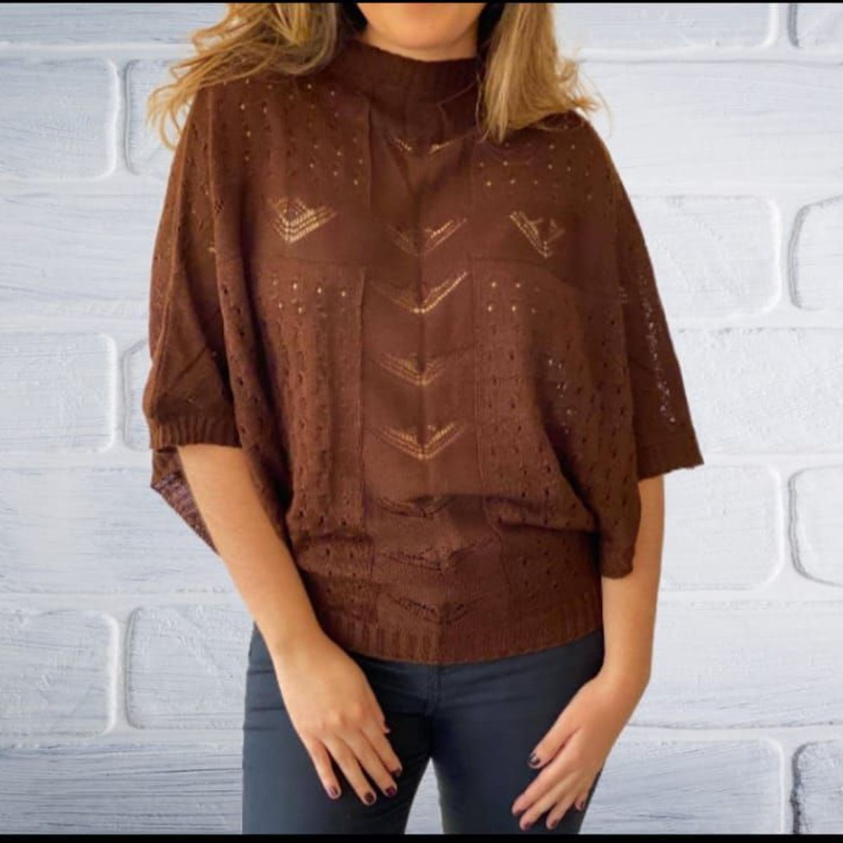 GENERICO - Chompa calada mujer Mandalay Knits.