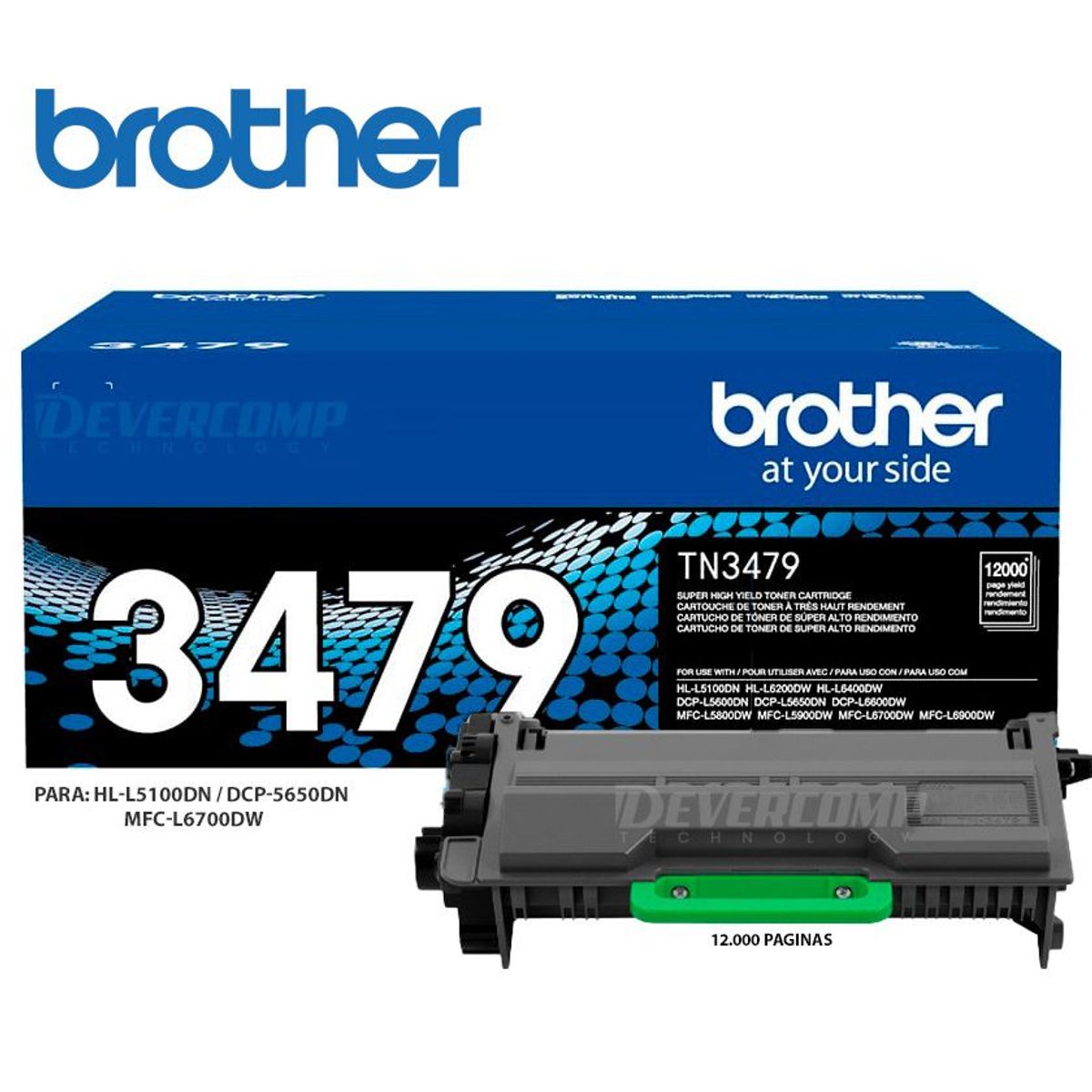 BROTHER - Toner Brother TN-3479 12K para HL-L5100DN  DCP-5650DN