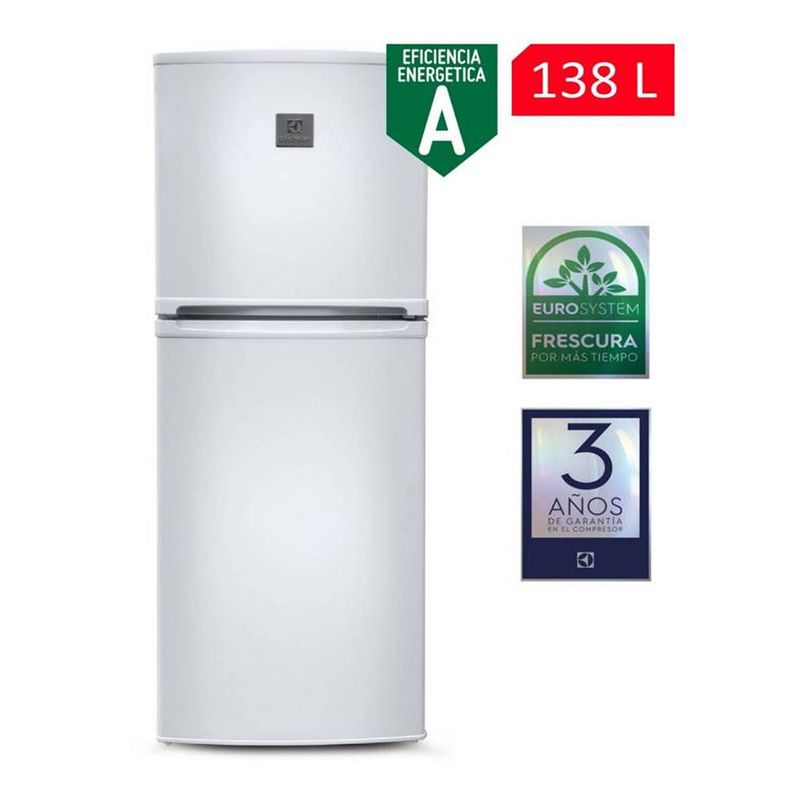 ELECTROLUX - Refrigeradora Electrolux 138L Frost 2 Puertas Blanco ERT18G2HNW